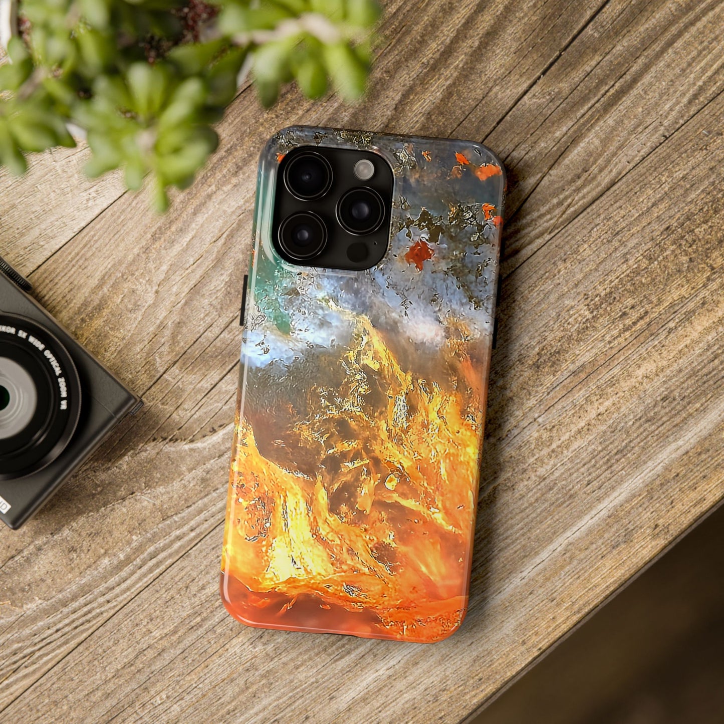 Flame Agate iPhone 15 Tough Phone Case