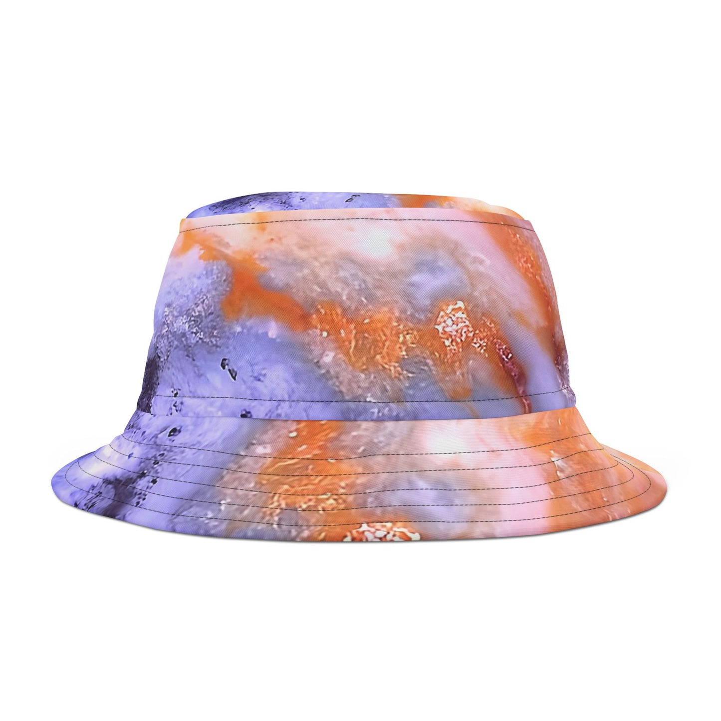 Rock Art-Inspired Floppy Bucket Hat – Bog Jasper - Unique Tie-Dye Ish Design