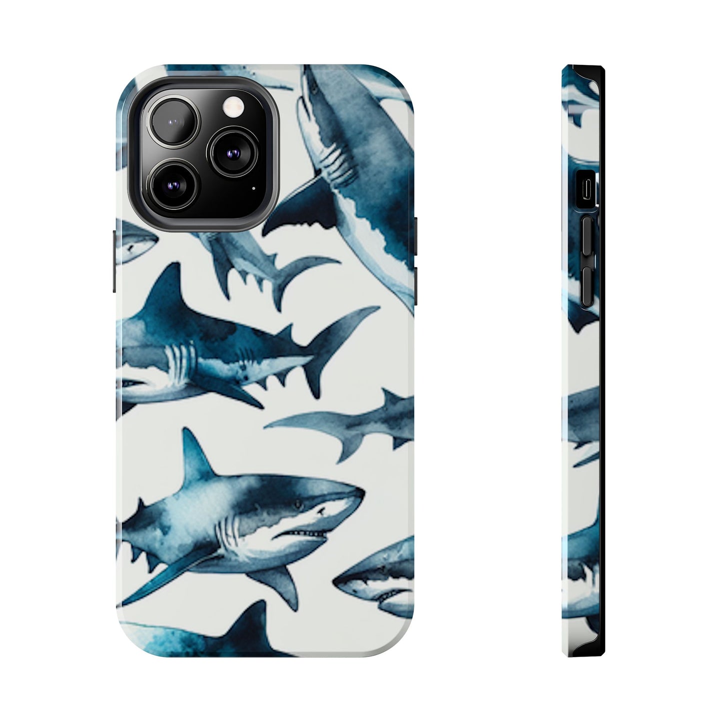 Shark Pattern iPhone 13 Tough Phone Case