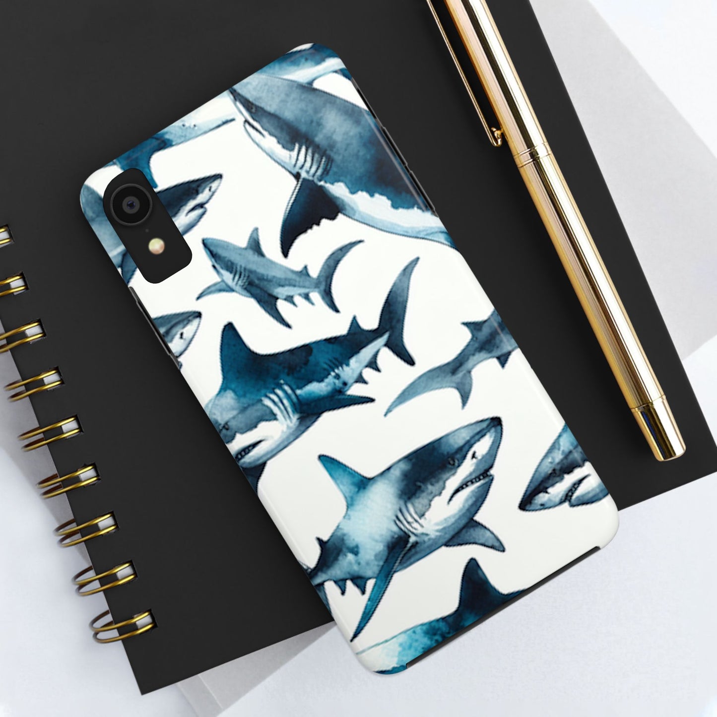 Shark Pattern iPhone X Tough Phone Case