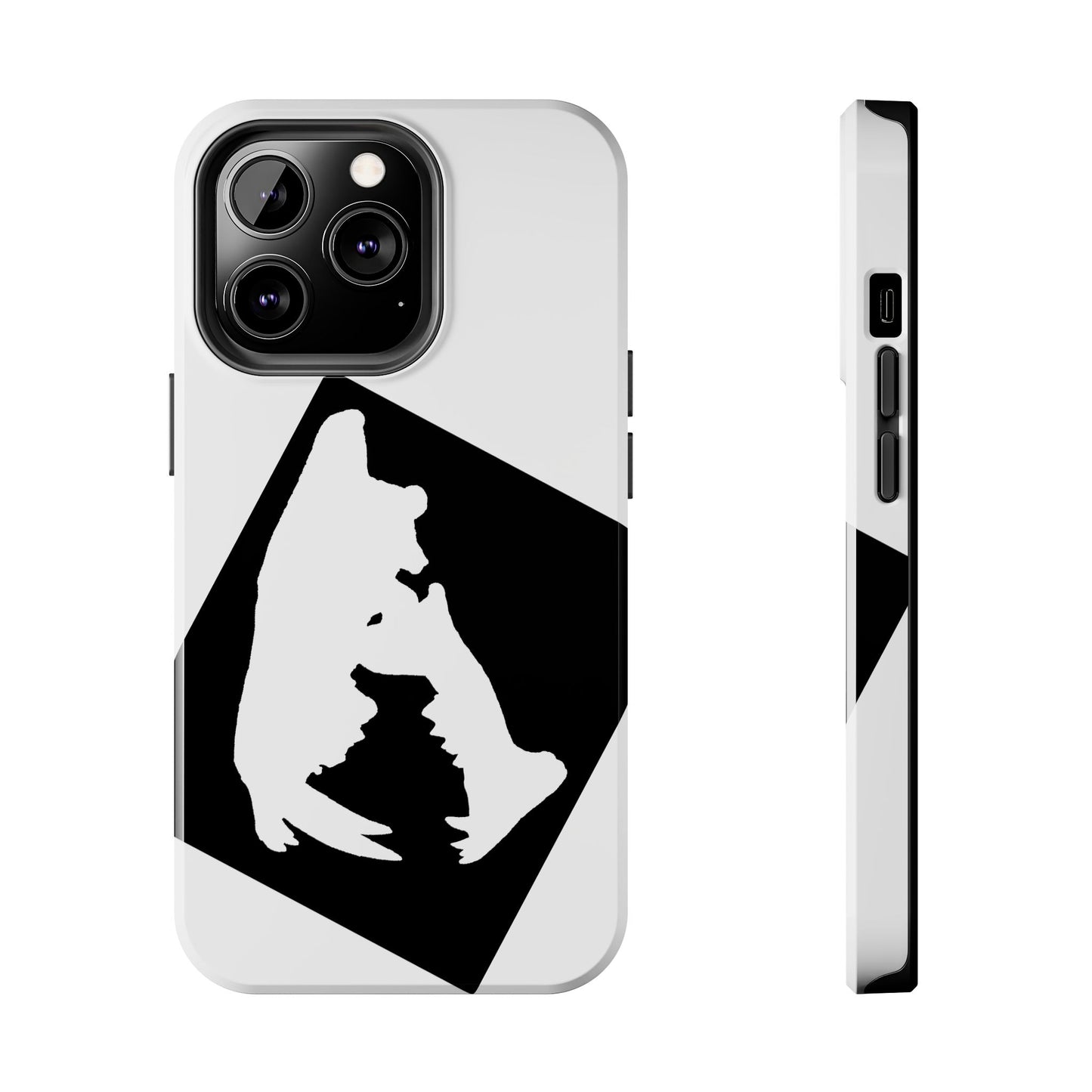 Black & White Saber Cat iPhone 13 Tough Phone Case