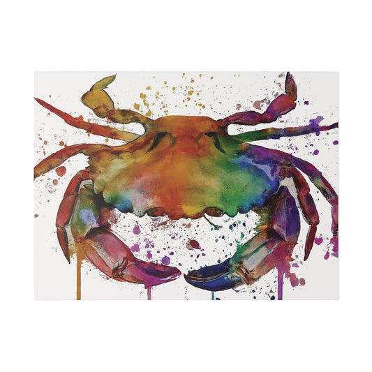 Watercolor Crab Canvas Print Wall Art Décor, Beach Décor