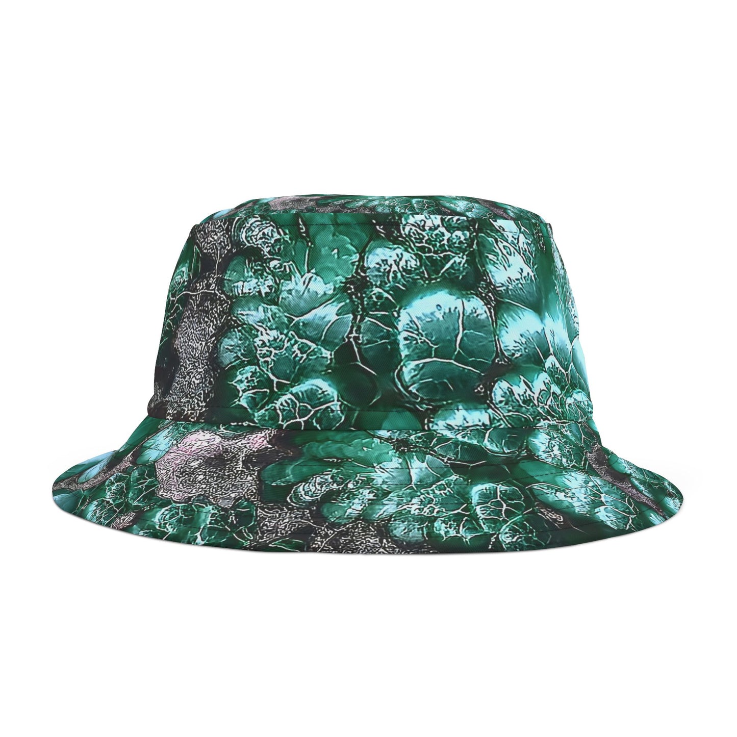 Rock Art-Inspired Floppy Bucket Hat –Malachite- Unique Tie-Dye Ish Design