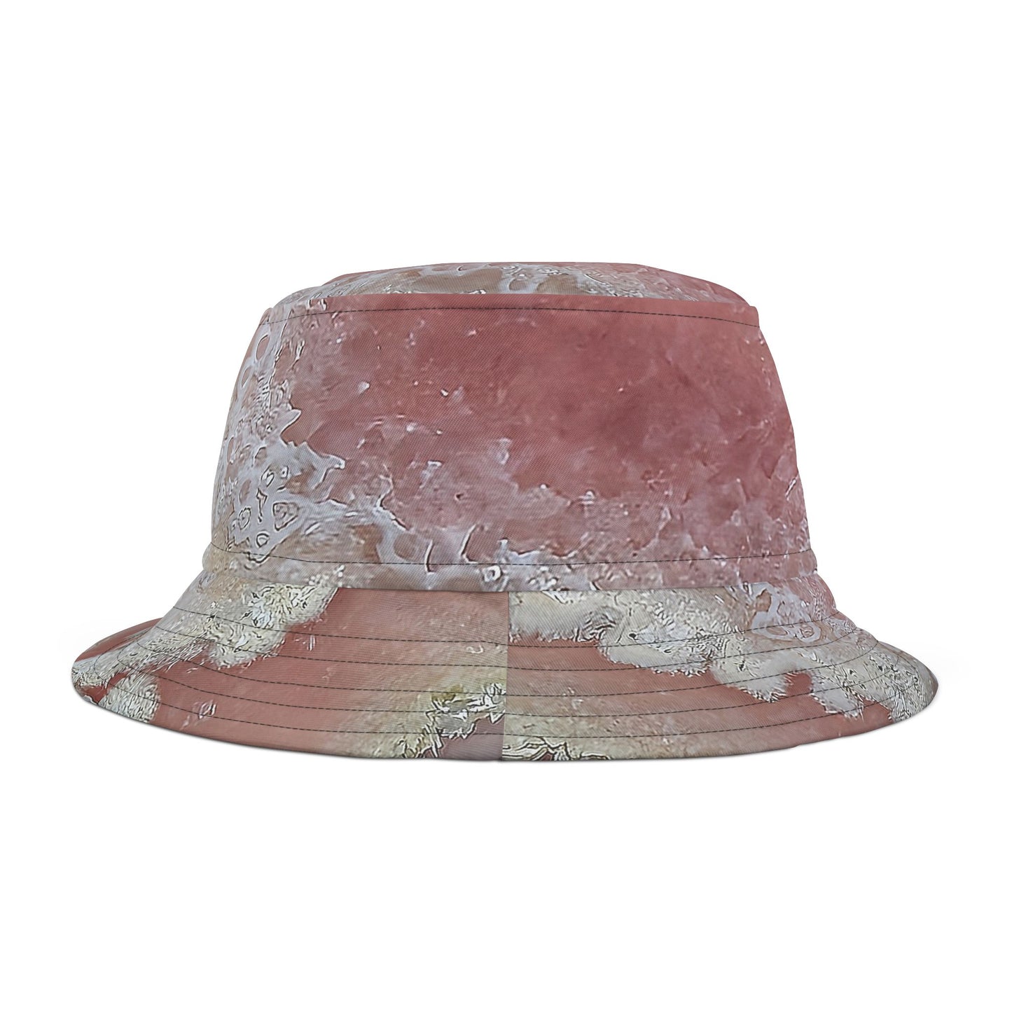 Rock Art-Inspired Floppy Bucket Hat –Rhodocrosite - Unique Tie-Dye Ish Design