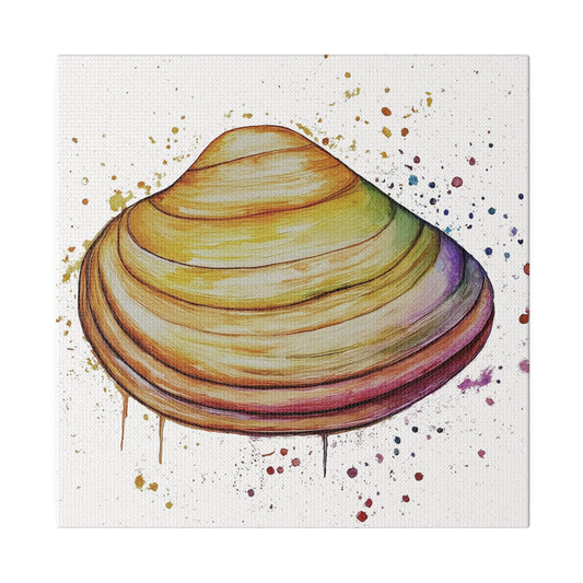 Watercolor Clam Canvas Print Wall Art Décor, Beach Décor