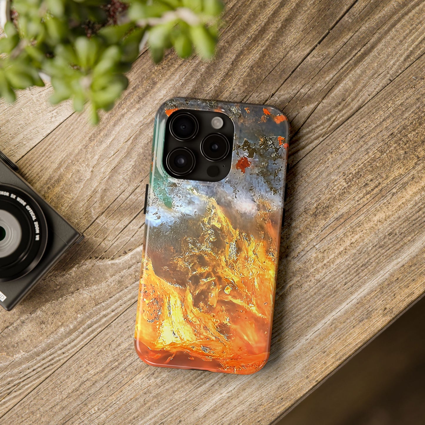 Flame Agate iPhone 15 Tough Phone Case