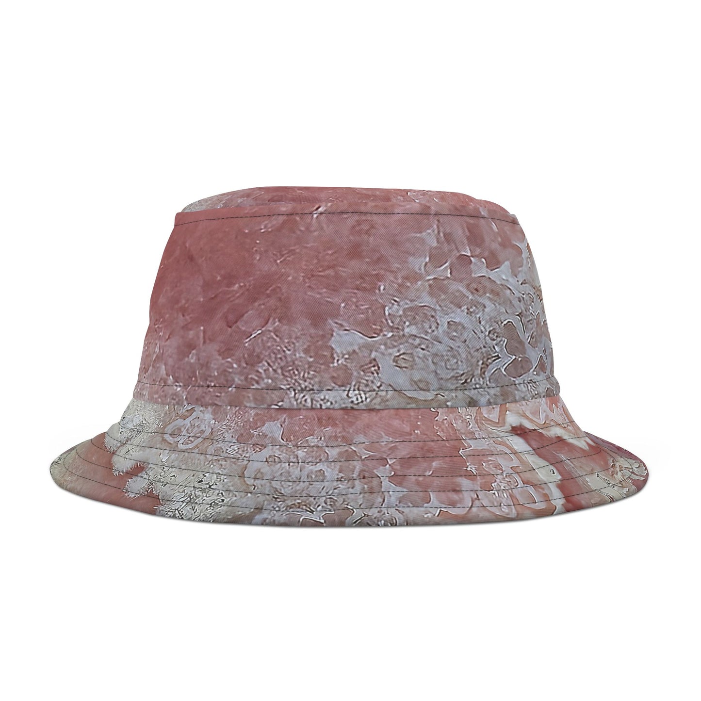 Rock Art-Inspired Floppy Bucket Hat –Rhodocrosite - Unique Tie-Dye Ish Design