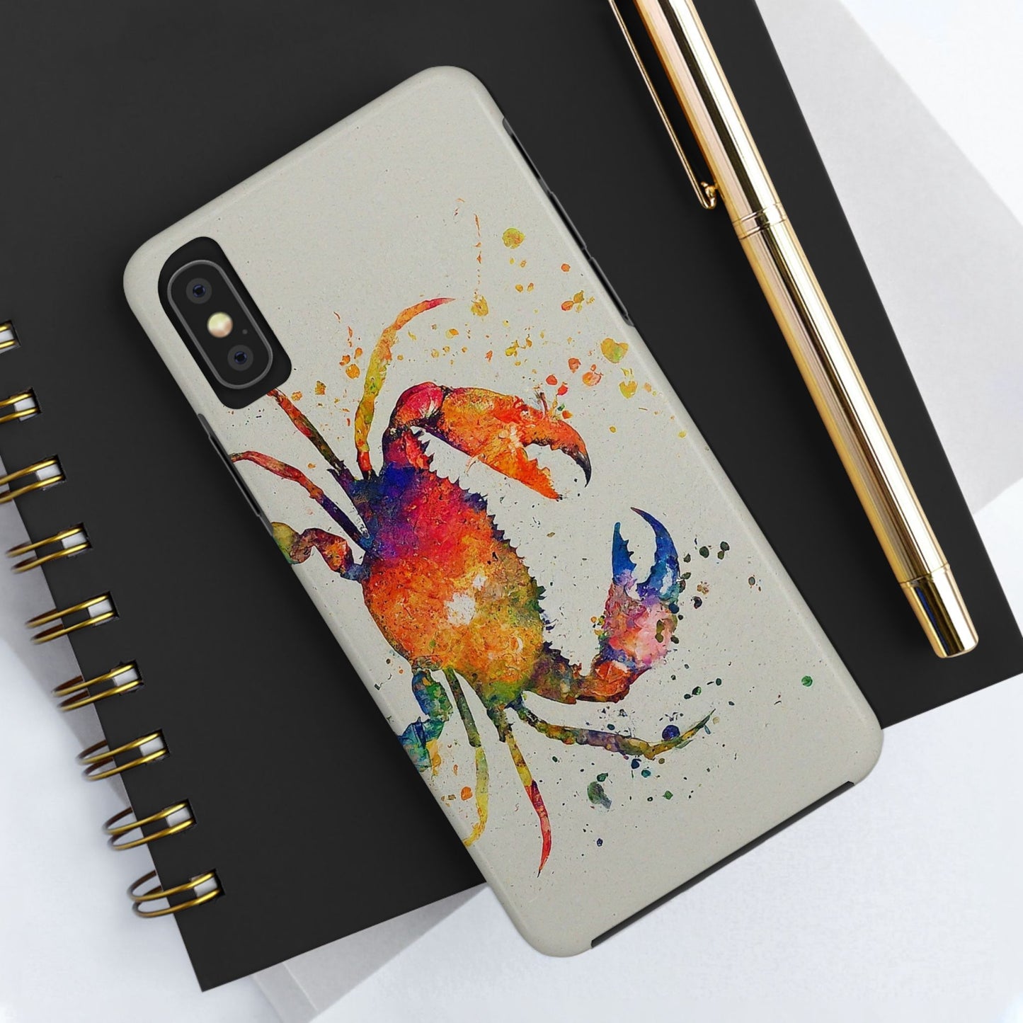 Water Color Crab iPhone X Tough Phone Case