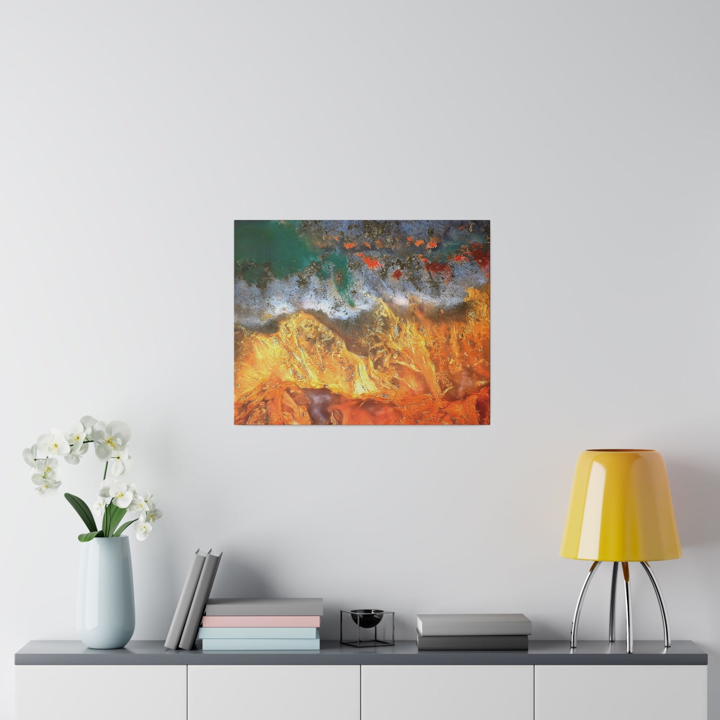 Flame Agate Canvas Print Wall Art Décor