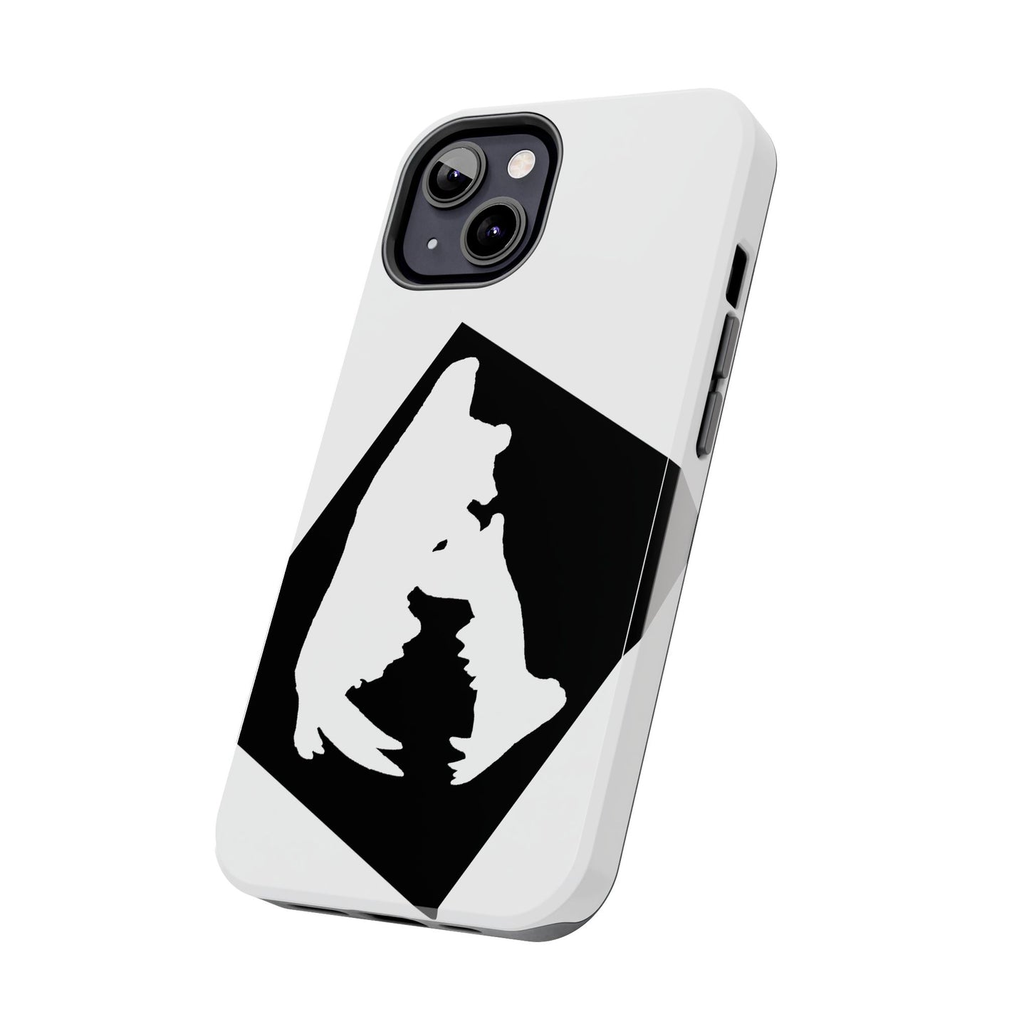 Black & White Saber Cat iPhone 13 Tough Phone Case