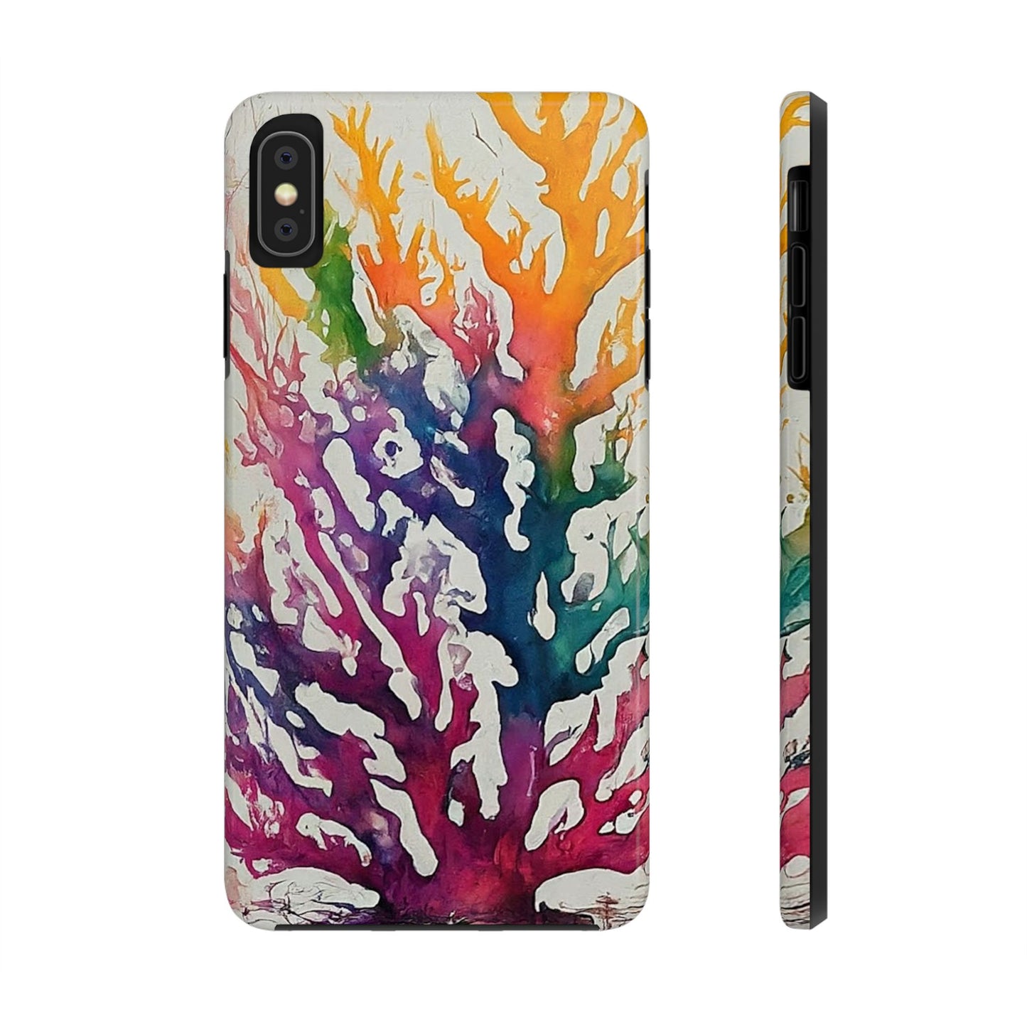 Water color Coral iPhone X Tough Phone Case