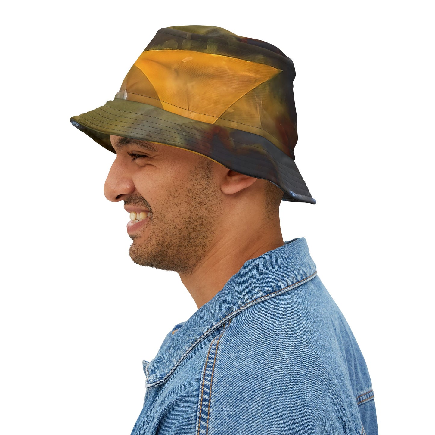 Rock Art-Inspired Floppy Bucket Hat –Timor Agate- Unique Tie-Dye Ish Design