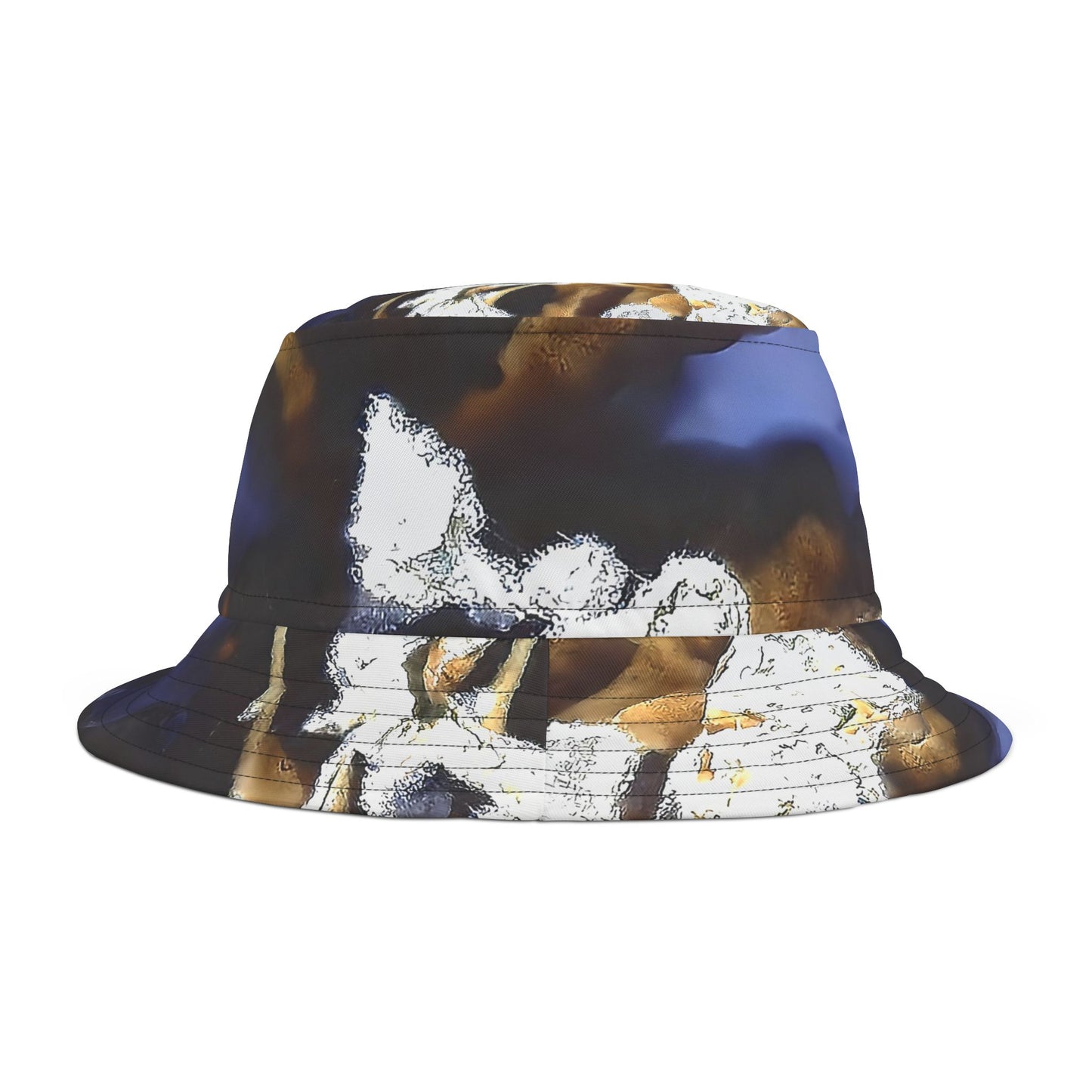 Rock Art-Inspired Floppy Bucket Hat –Moss Agate Thunder Egg- Unique Tie-Dye Ish Design