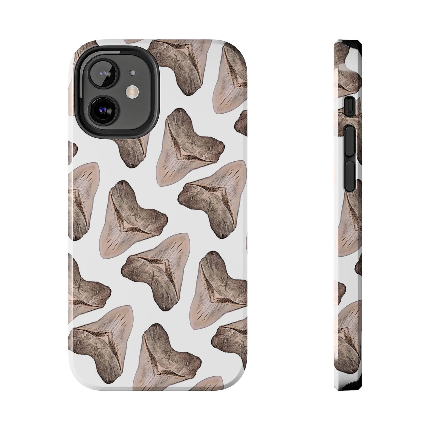 Megalodon Tooth Pattern iPhone 12 Tough Phone Case