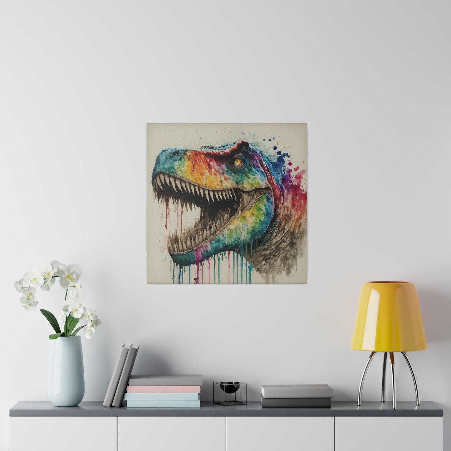 Watercolor Tyrannosaurus rex Canvas Print Wall Art Décor, Beach Décor