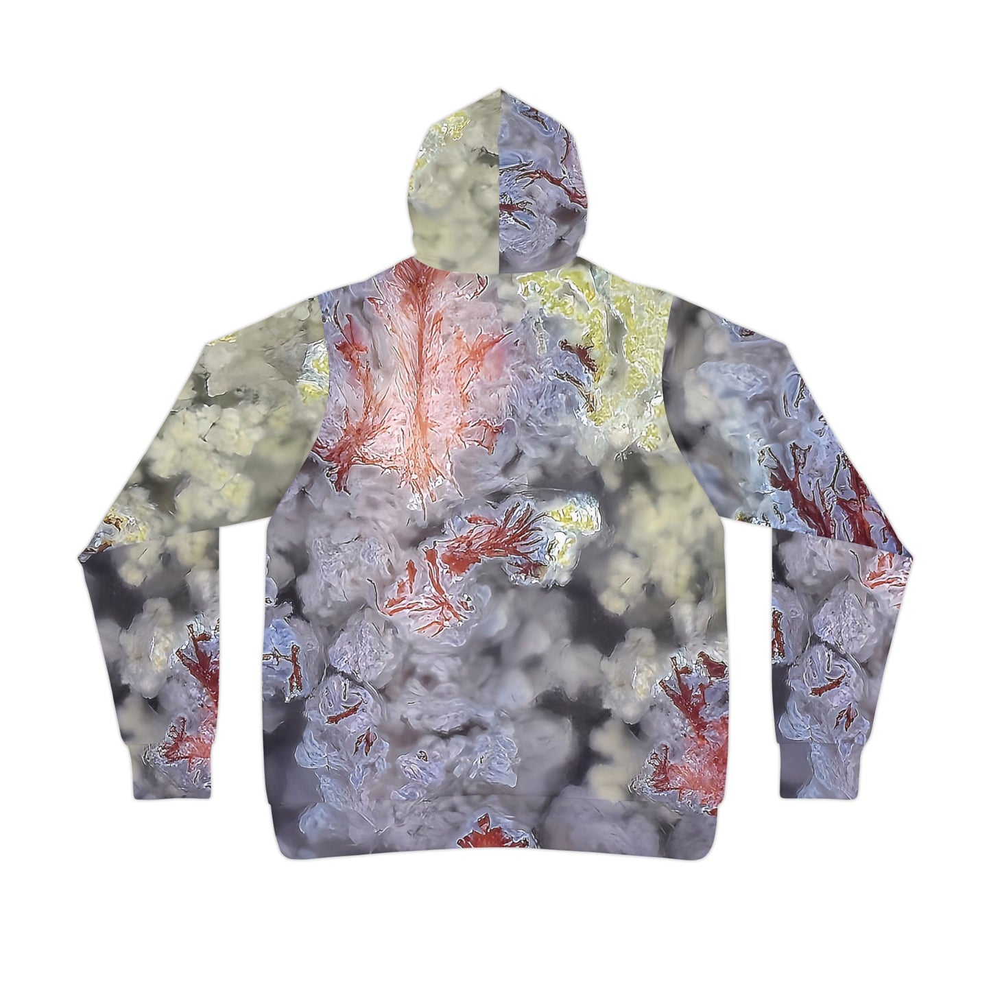 Vibrant rock art hoodies – Unique unisex custom hooded sweatshirt with a colorful scenic moss agate tie dye like patterns for men and women