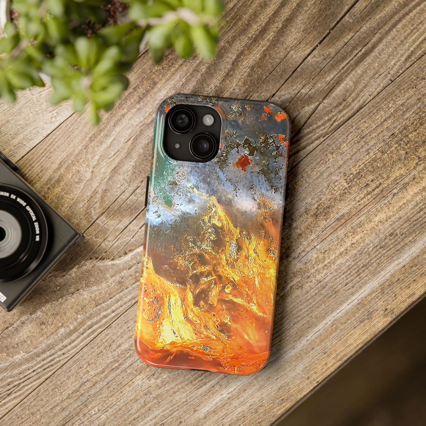 Flame Agate iPhone 15 Tough Phone Case