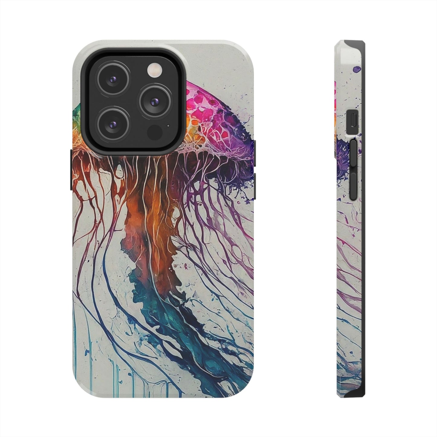 Water Color Jellyfish iPhone 14 Tough Phone Case