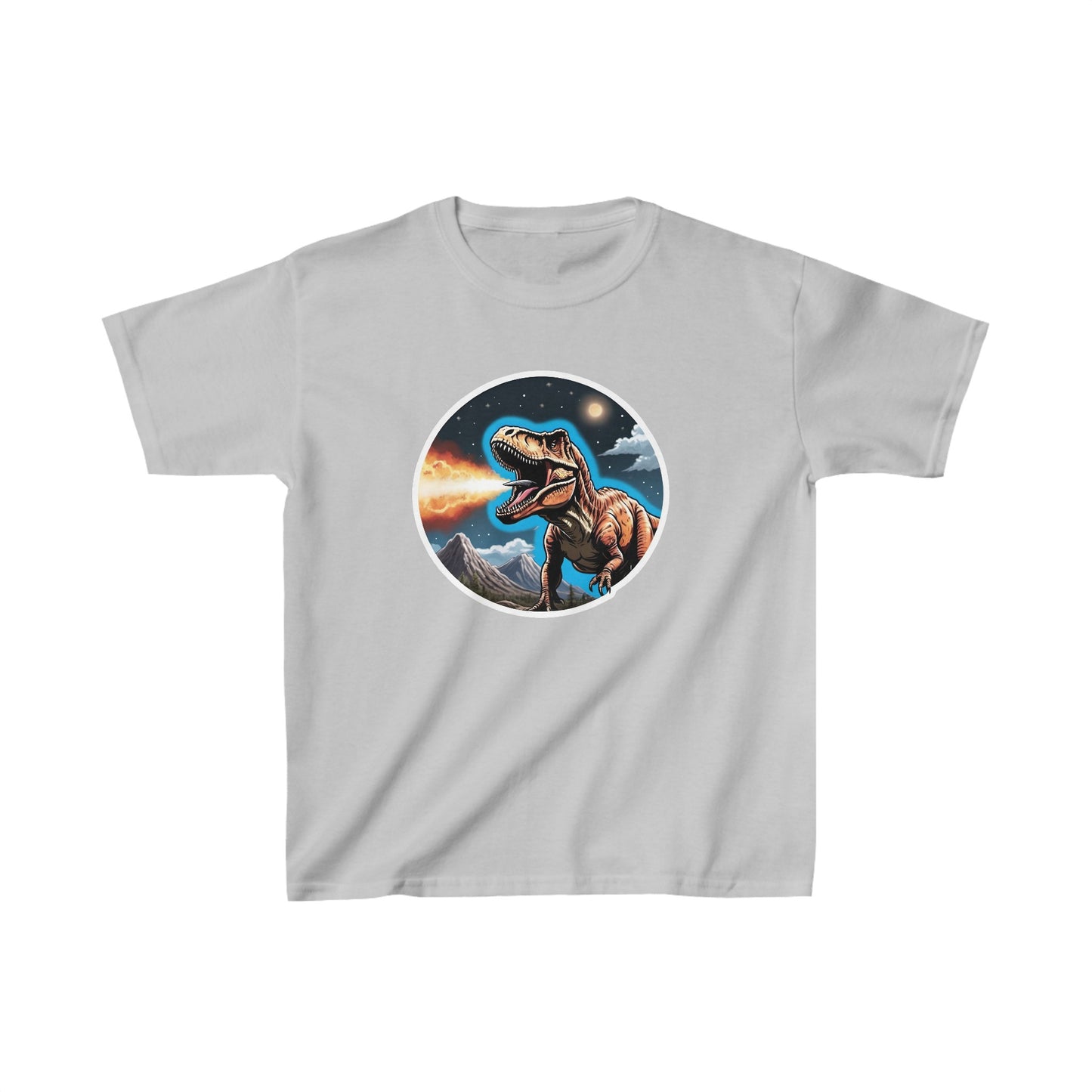 Kids Tyrannosaurs Rex breathing fire Dinosaur T-shirt