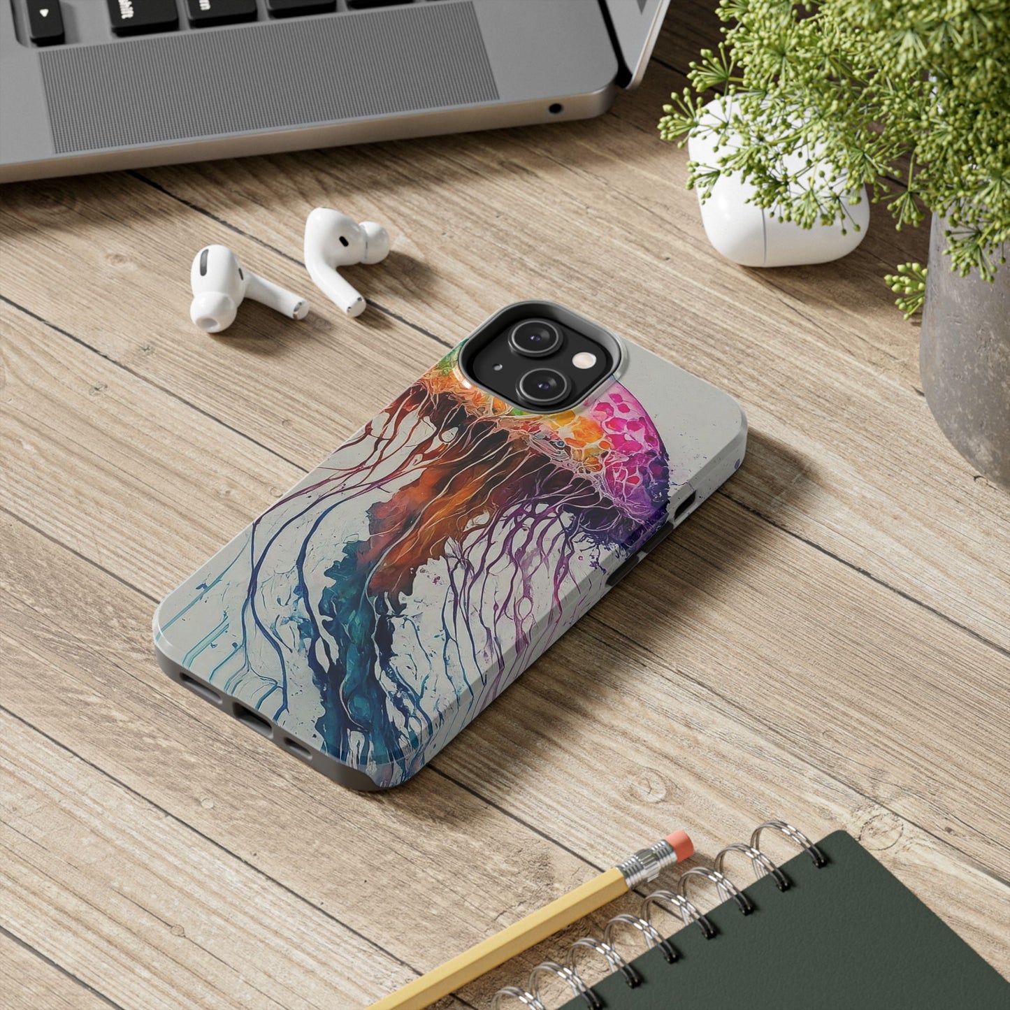 Water Color Jellyfish iPhone 14 Tough Phone Case