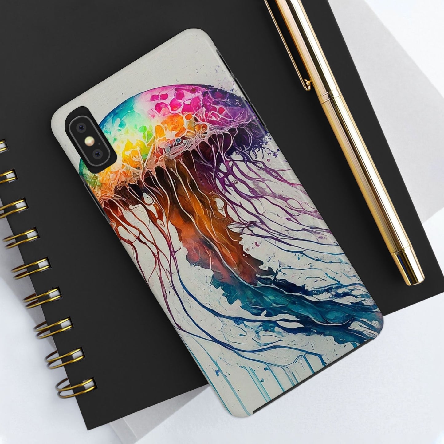 Water Color Jellyfish iPhone X Tough Phone Case