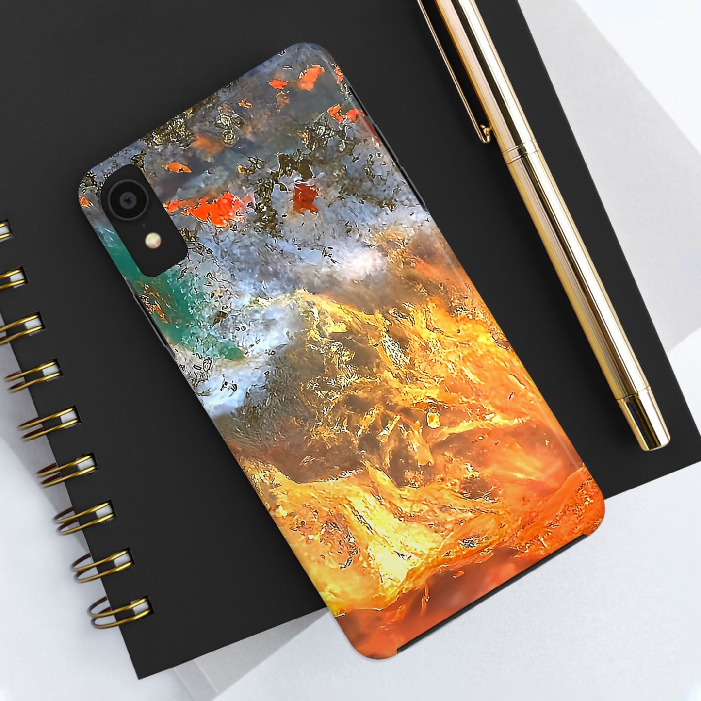 Flame Agate iPhone X Tough Phone Case