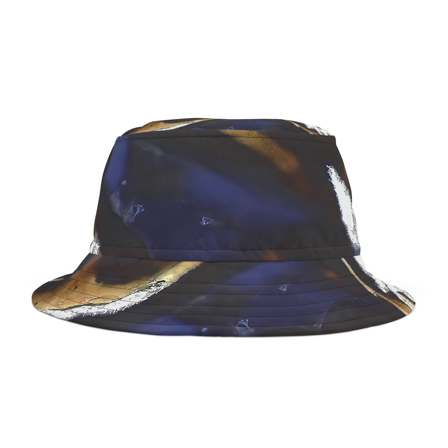 Rock Art-Inspired Floppy Bucket Hat –Moss Agate Thunder Egg- Unique Tie-Dye Ish Design