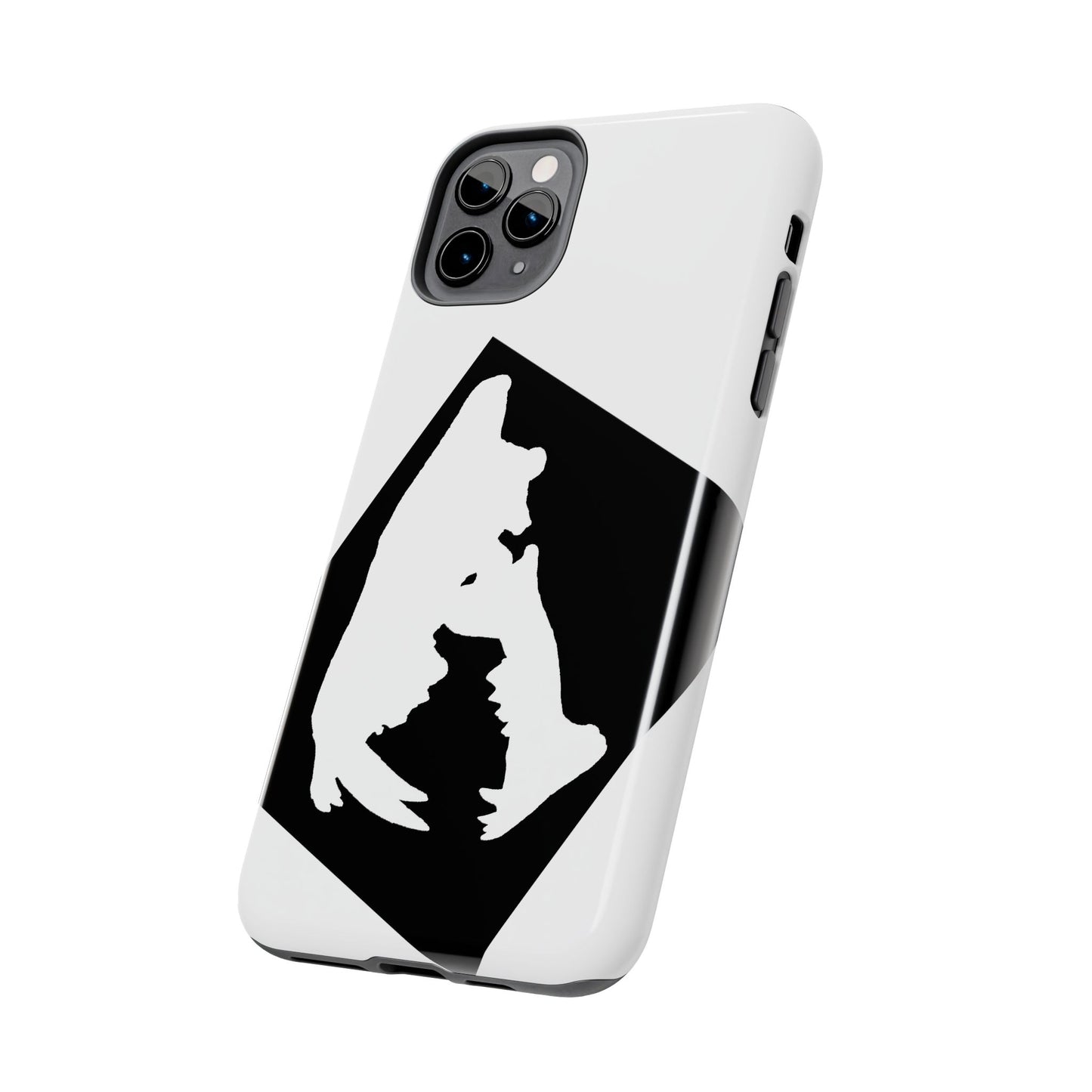 Black & White Saber Cat iPhone 11 Tough Phone Case