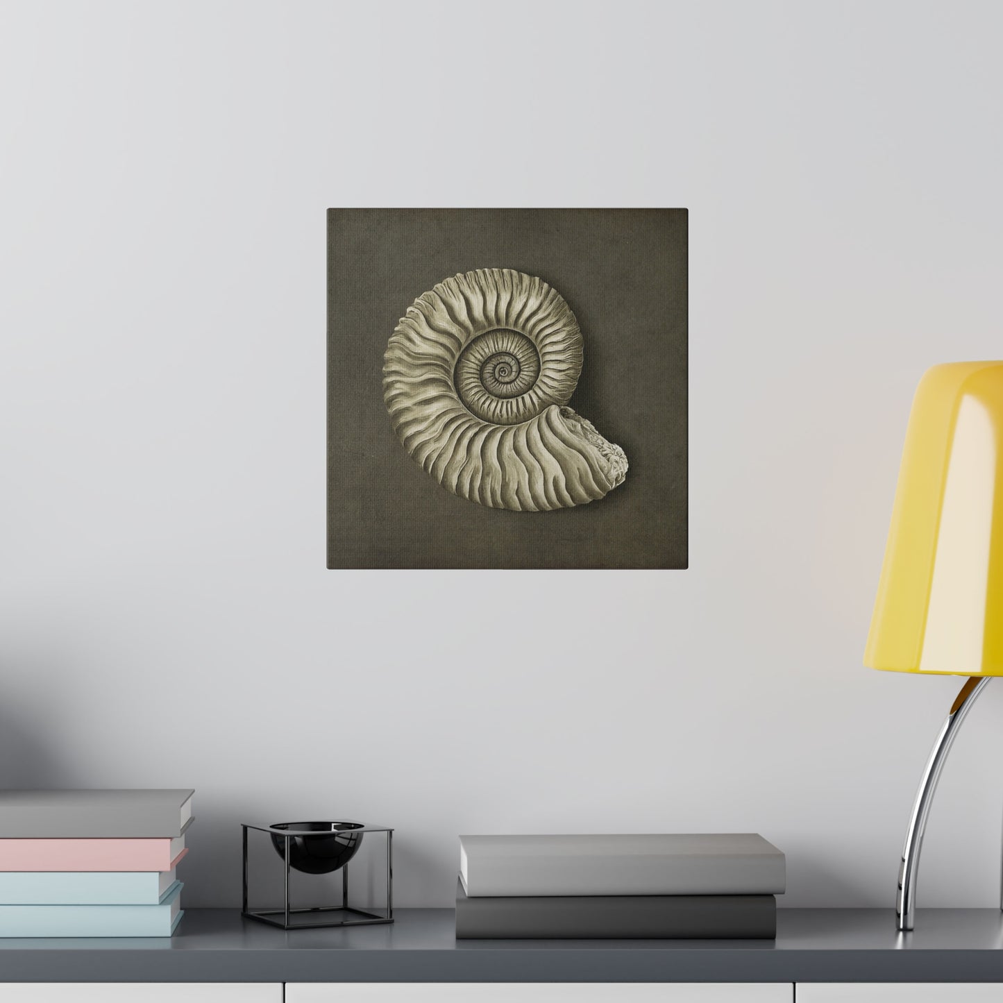 Ammonite Seashell Canvas Print Wall Art Décor, Beach Décor