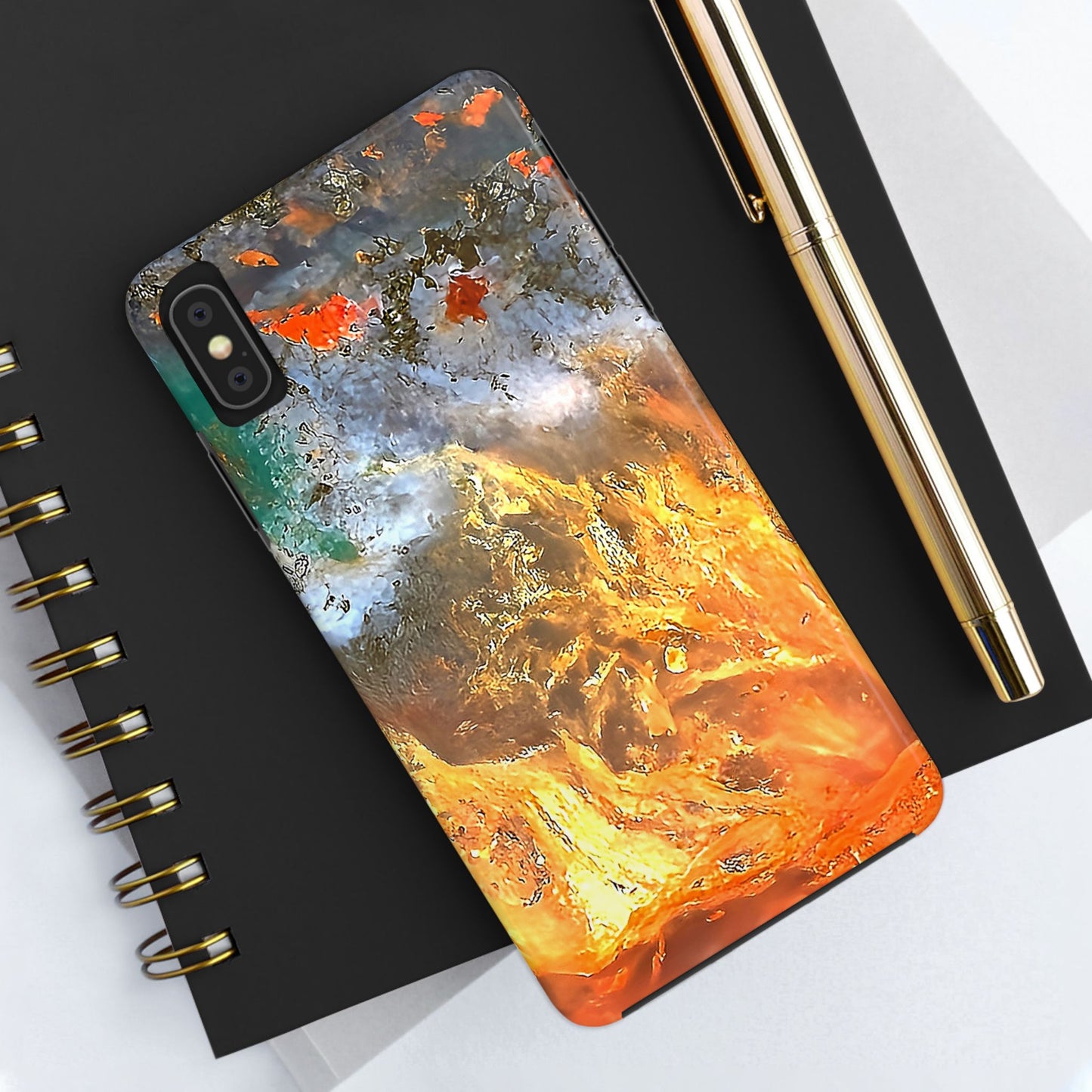 Flame Agate iPhone X Tough Phone Case