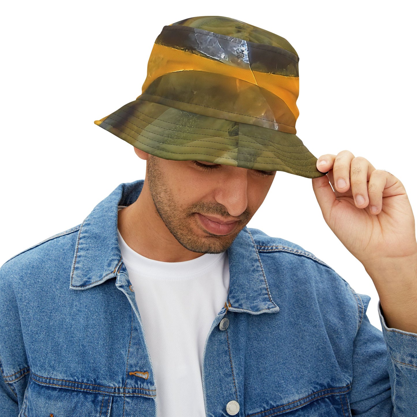 Rock Art-Inspired Floppy Bucket Hat –Timor Agate- Unique Tie-Dye Ish Design