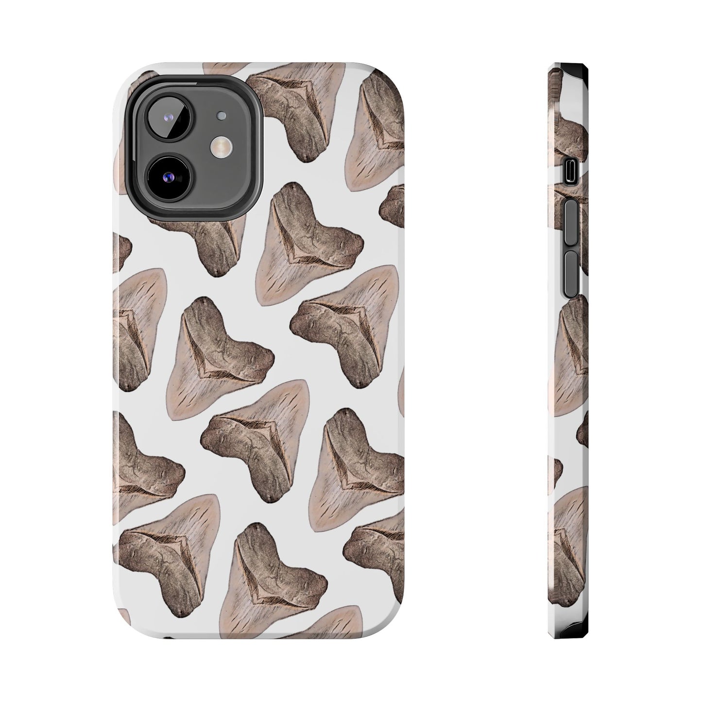 Megalodon Tooth Pattern iPhone 12 Tough Phone Case