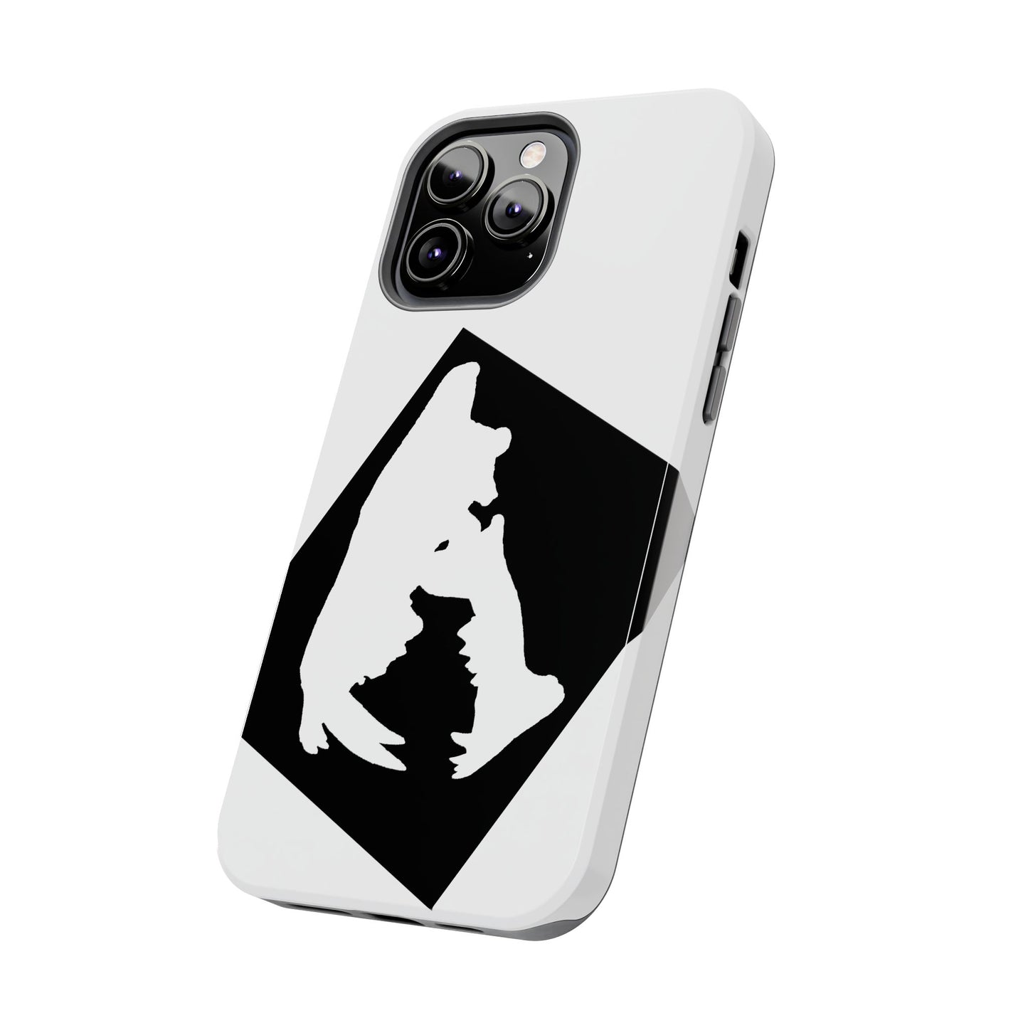 Black & White Saber Cat iPhone 13 Tough Phone Case