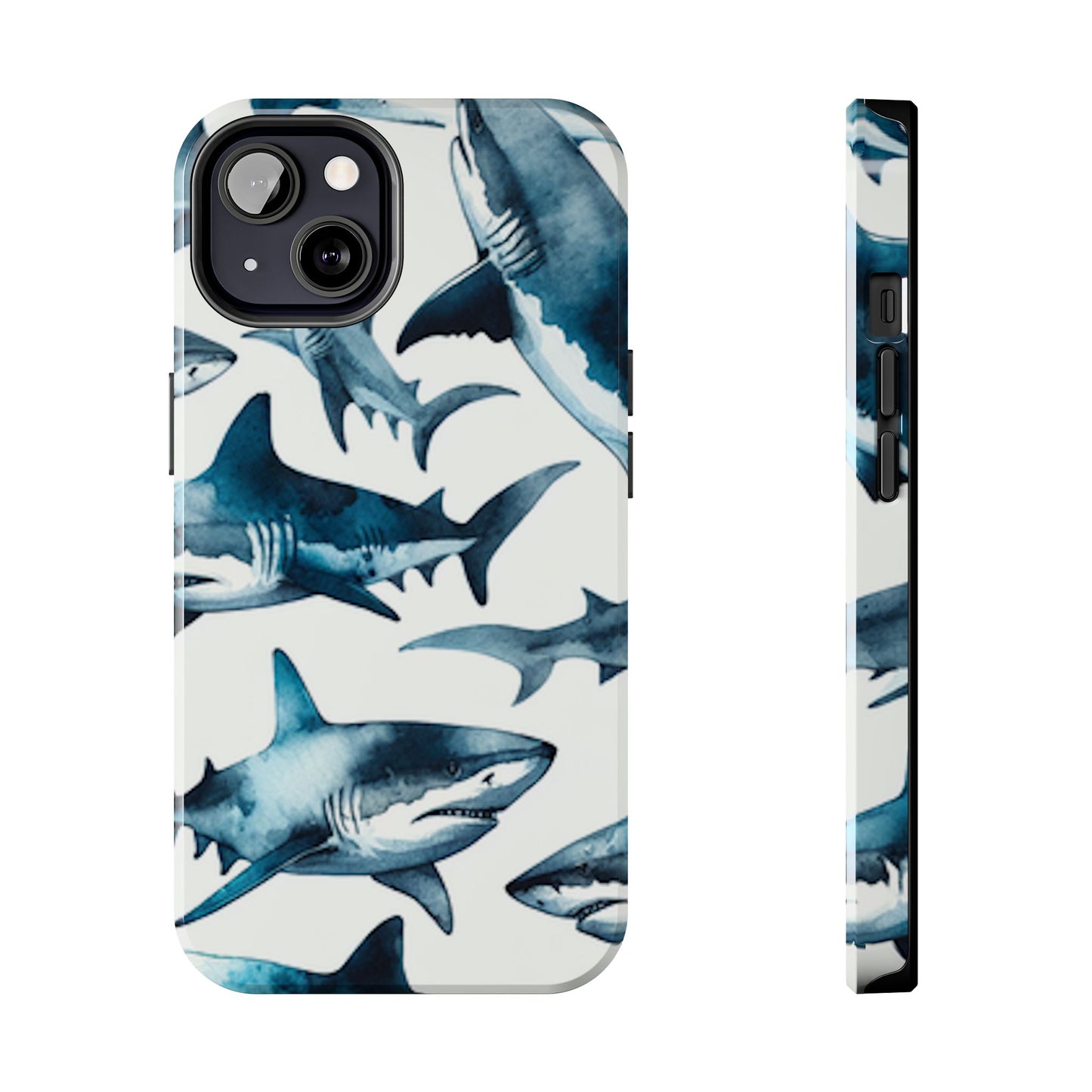 Shark Pattern iPhone 13 Tough Phone Case