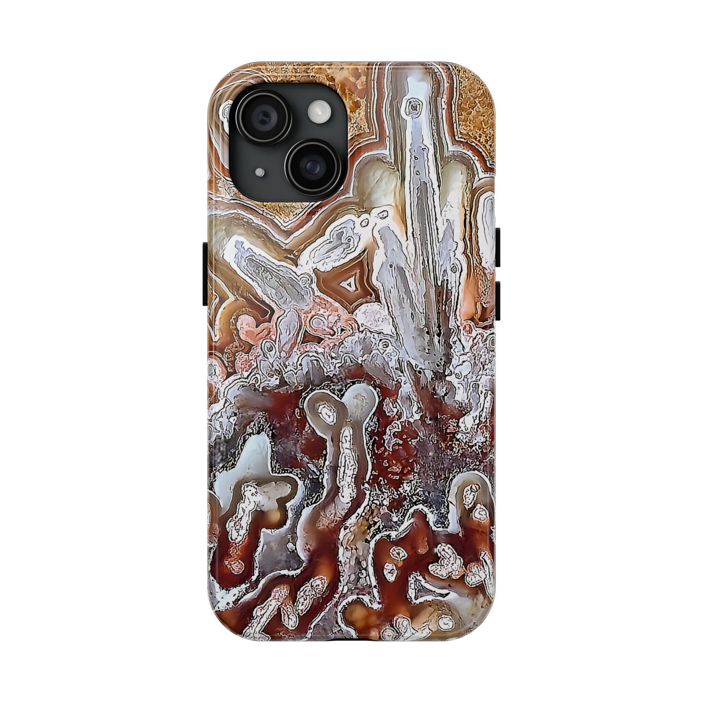 Lacey Agate iPhone 15 Tough Phone Case