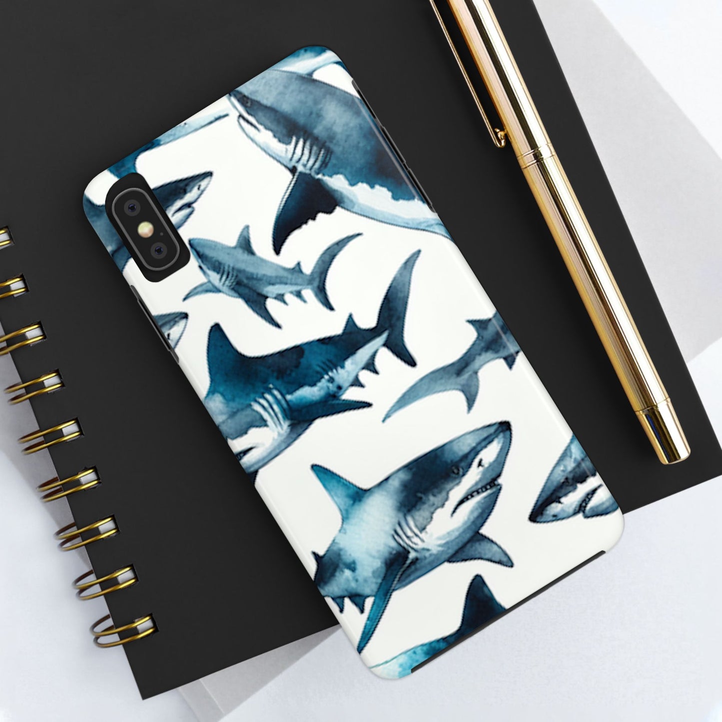 Shark Pattern iPhone X Tough Phone Case