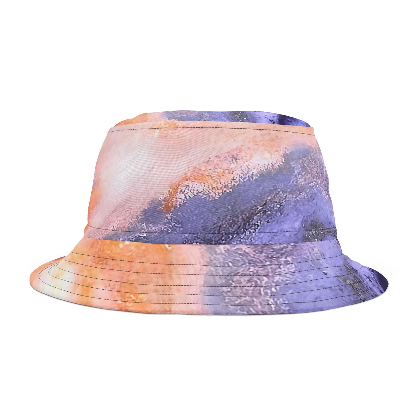 Rock Art-Inspired Floppy Bucket Hat – Bog Jasper - Unique Tie-Dye Ish Design