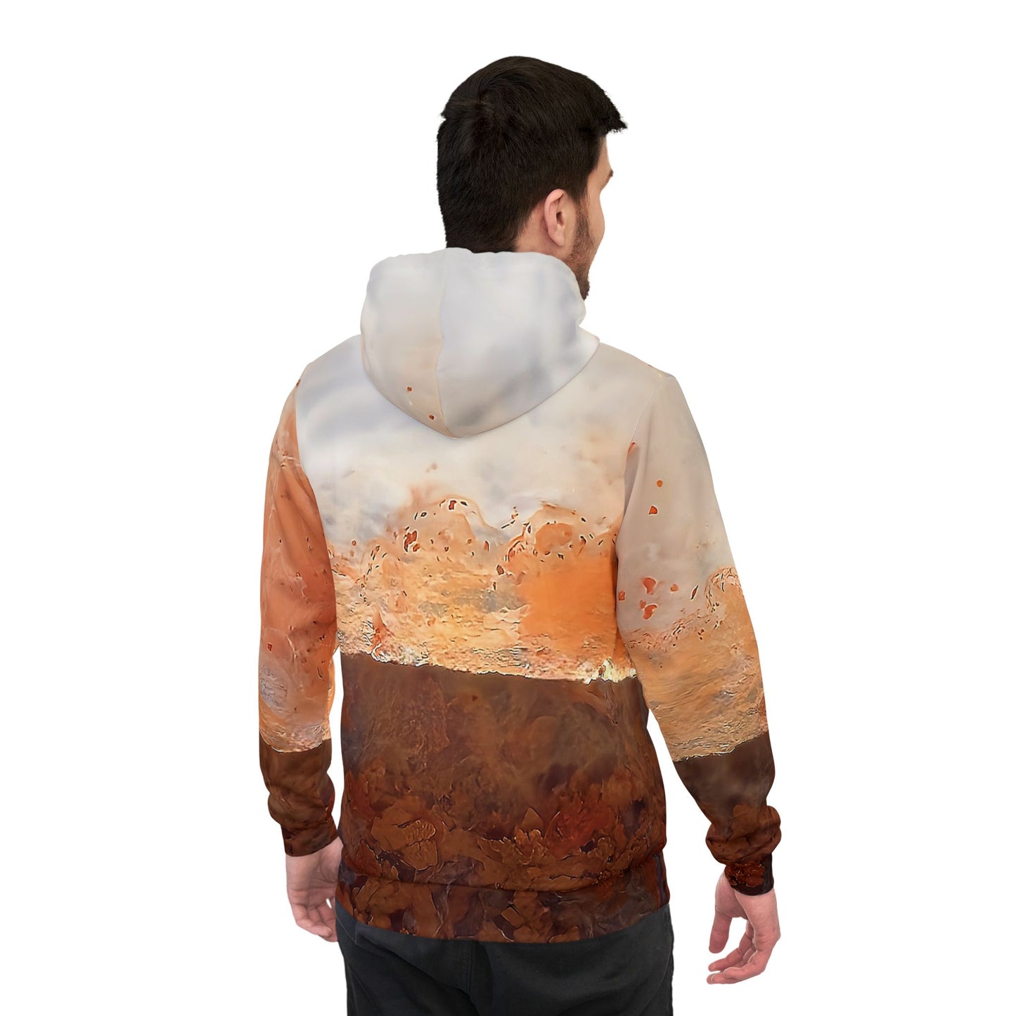 Vibrant rock art hoodies – Unique unisex custom hooded sweatshirt with a colorful plume agate tie dye like patterns for men and women