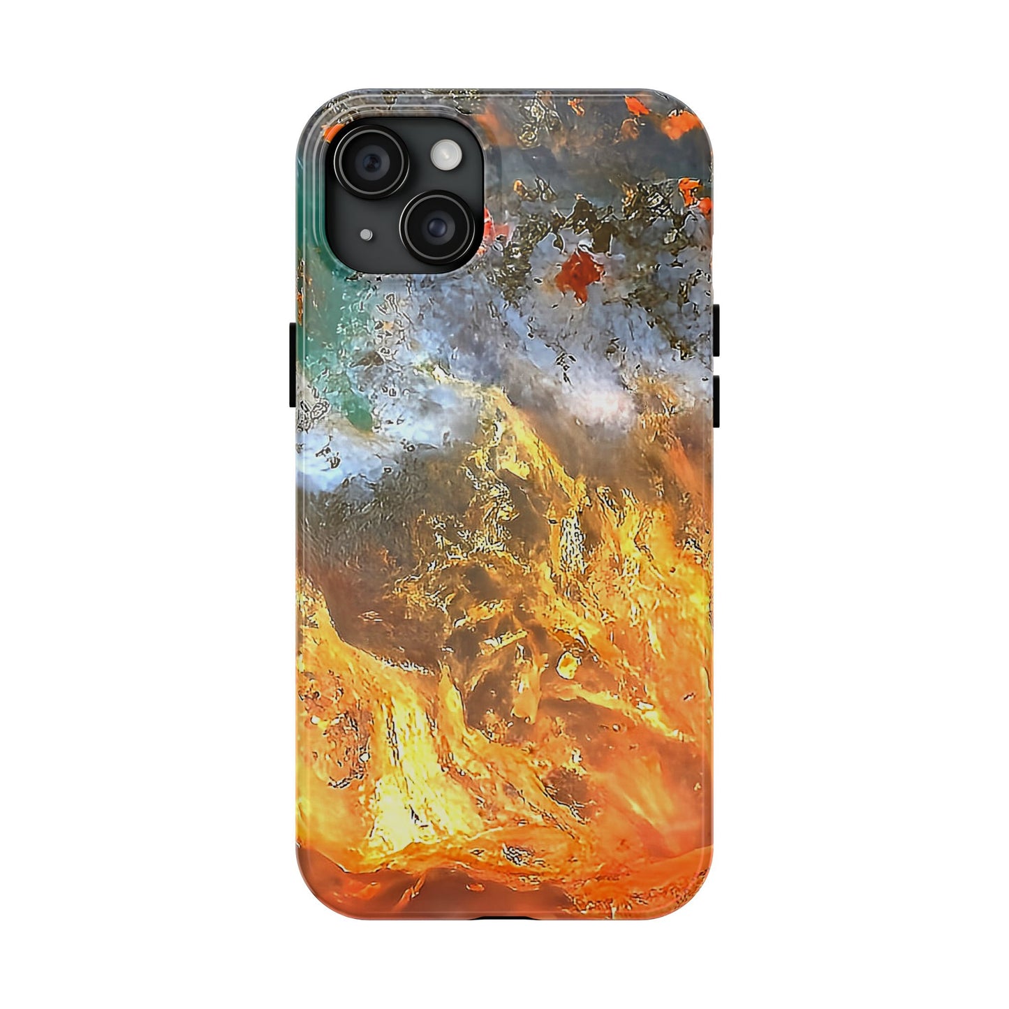 Flame Agate iPhone 15 Tough Phone Case