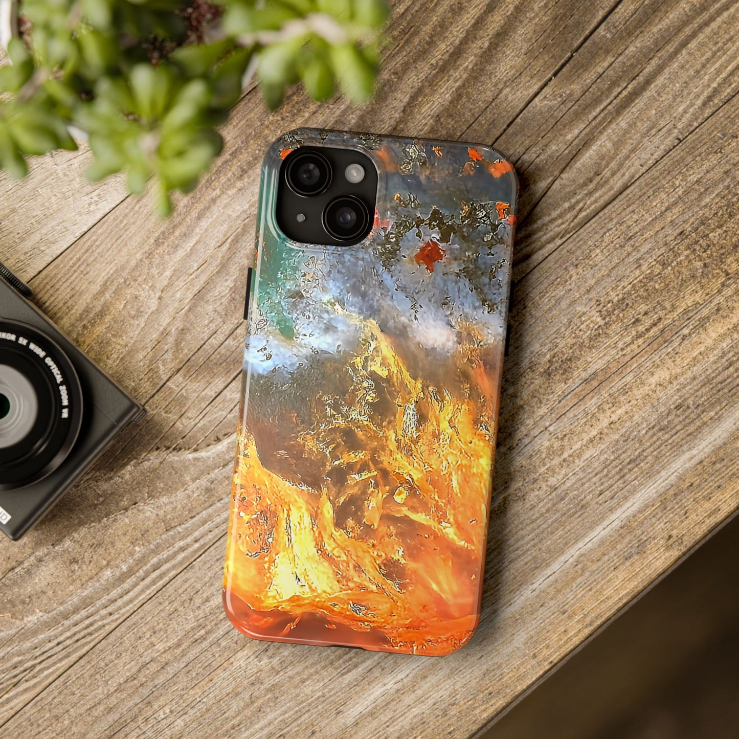 Flame Agate iPhone 15 Tough Phone Case