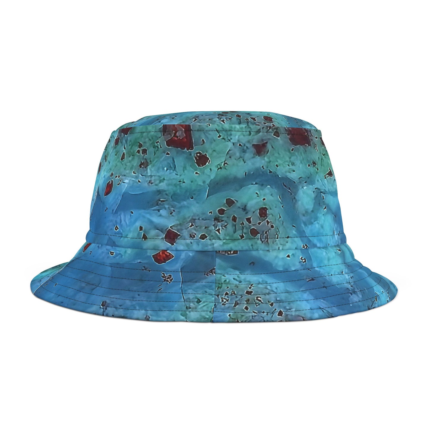 Rock Art-Inspired Floppy Bucket Hat – Unique Tie-Dye Ish Design