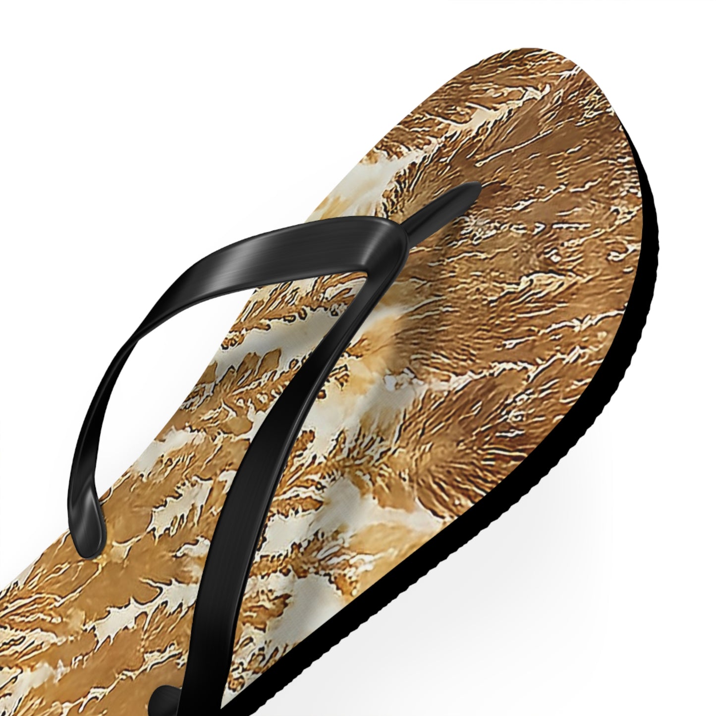 Vibrant Unisex Beachwear Flip Flops With Tie-dye Like Branching Dendrites Patterns