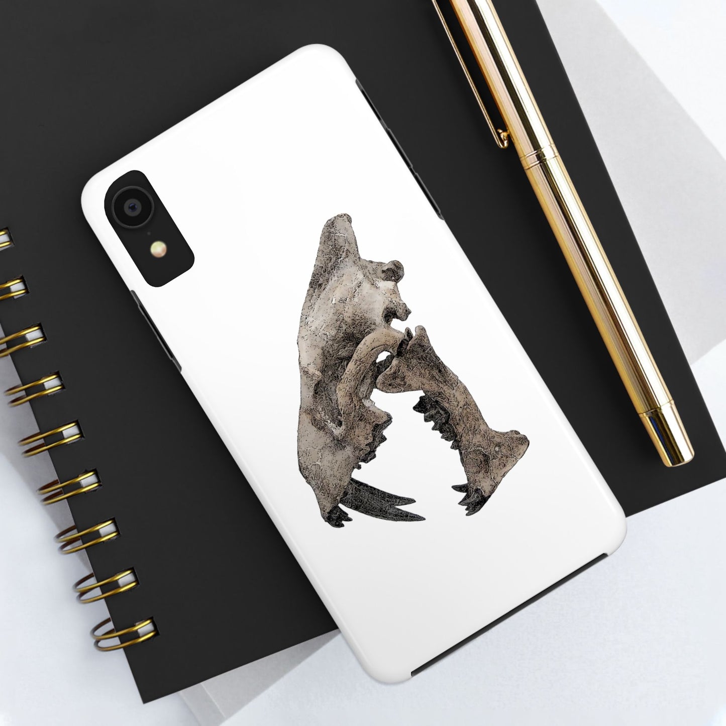 Ink Sketch Saber Cat iPhone X Tough Phone Case