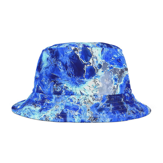 Rock Art-Inspired Floppy Bucket Hat –Shattuckite - Unique Tie-Dye Ish Design