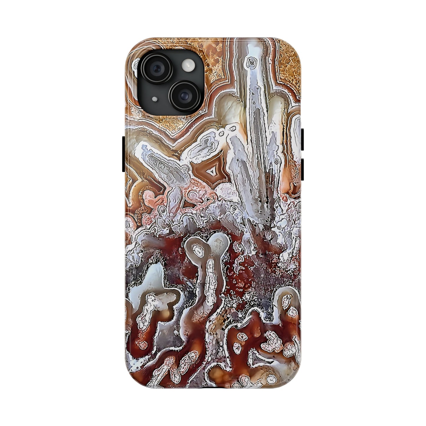 Lacey Agate iPhone 15 Tough Phone Case