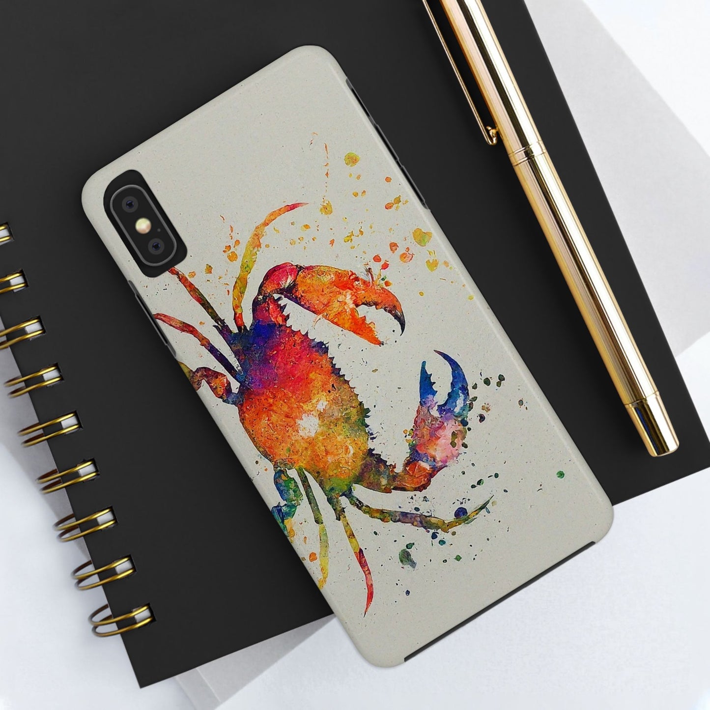 Water Color Crab iPhone X Tough Phone Case