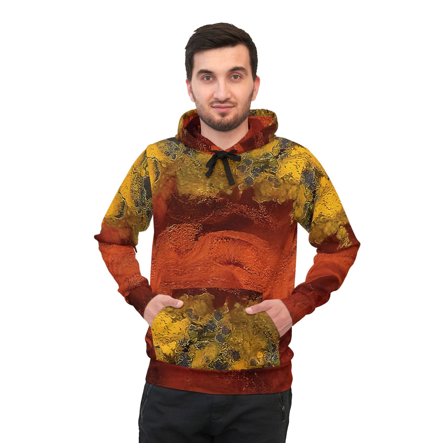 Vibrant rock art hoodies – Unique unisex custom hooded sweatshirt with a colorful seam agate tie dye like patterns for men and women