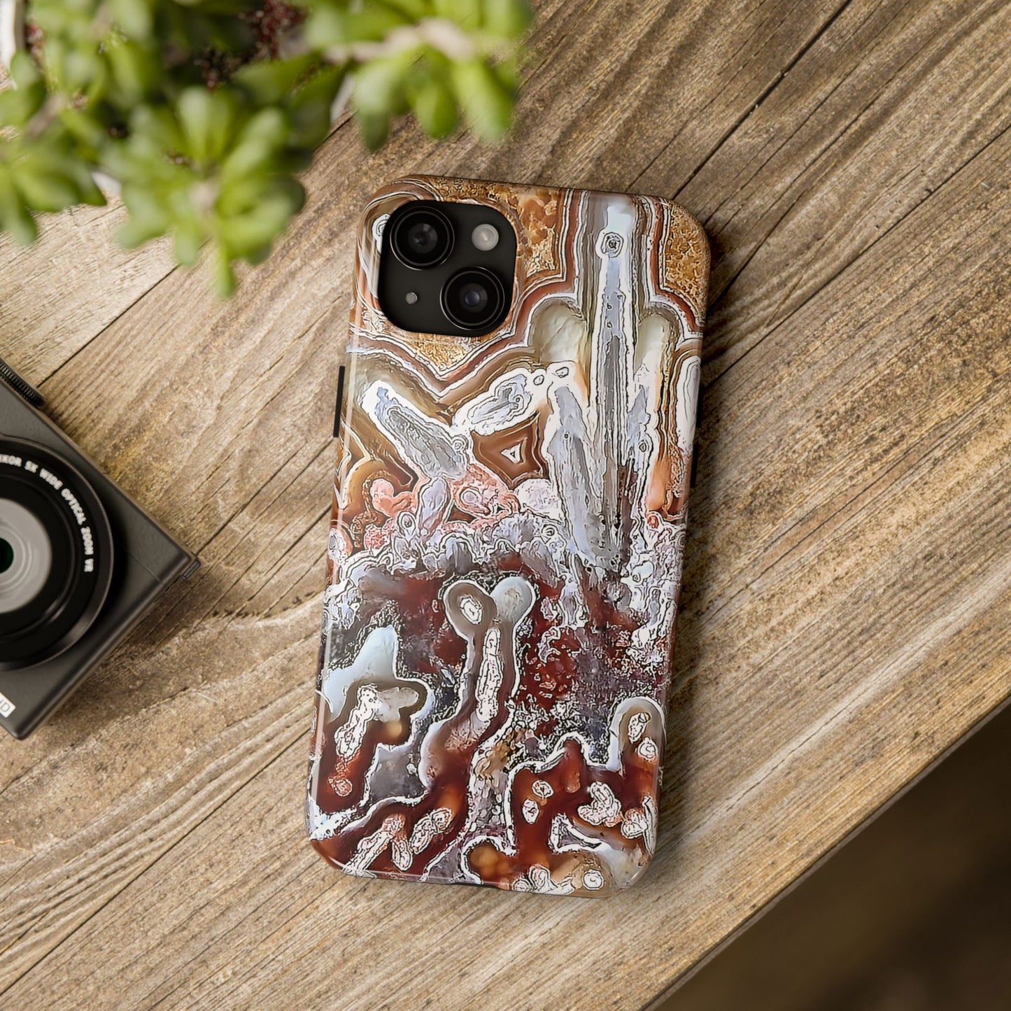 Lacey Agate iPhone 15 Tough Phone Case