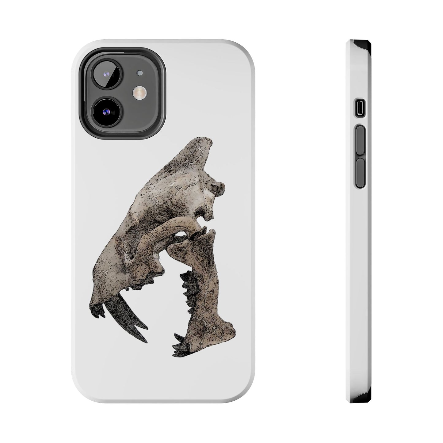 Ink Sketch Saber Cat iPhone 12 Tough Phone Case