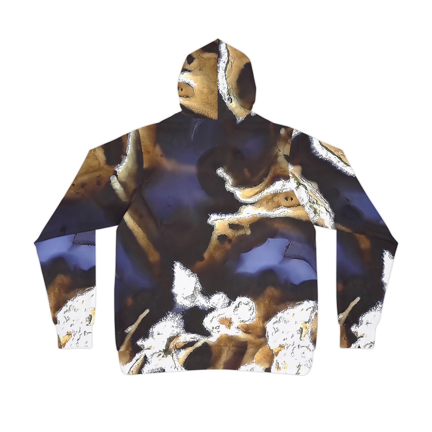 Vibrant rock art hoodies – Unique unisex custom hooded sweatshirt with a colorful moss agate thunder egg tie dye like patterns for men and women